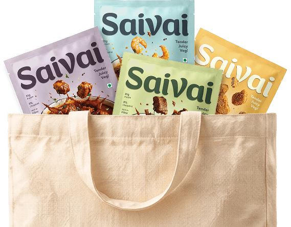 Saivai packs in a shopping bag