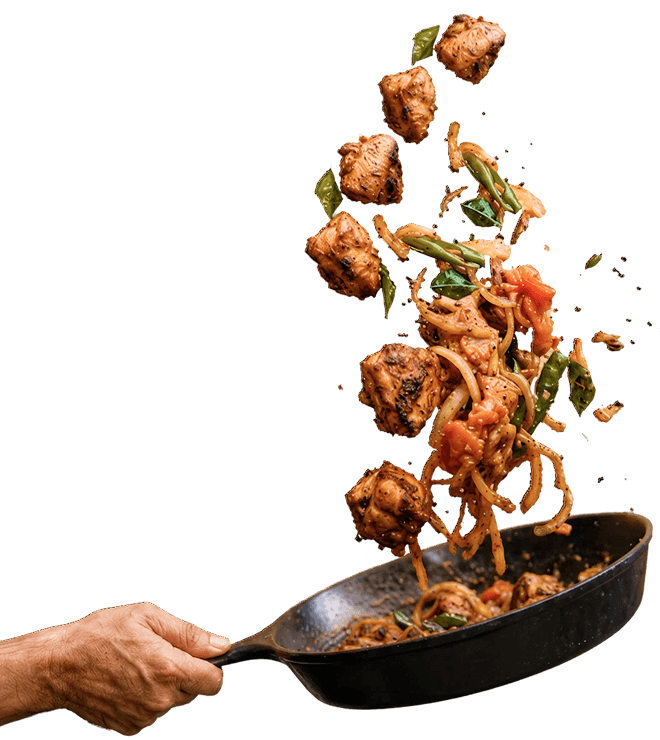 Saivai veg protein cooking in pan